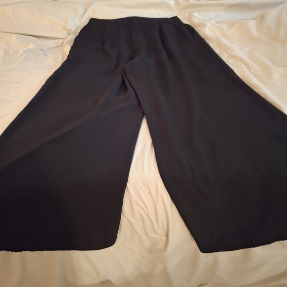 Carmen Marc Valvo Elegant Black Women's Wide Leg Palazzo Pants - Picture 8 of 9